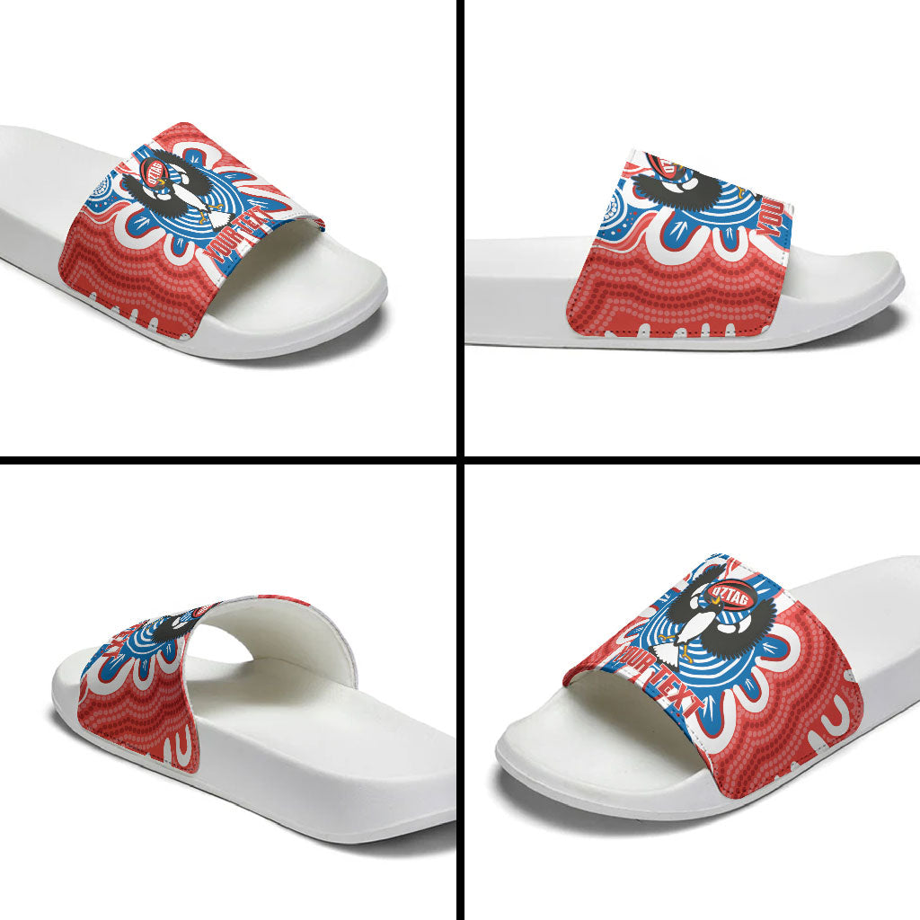 South Australia Oztag Custom Slide Sandals SA Piping Shrike Indigenous Art