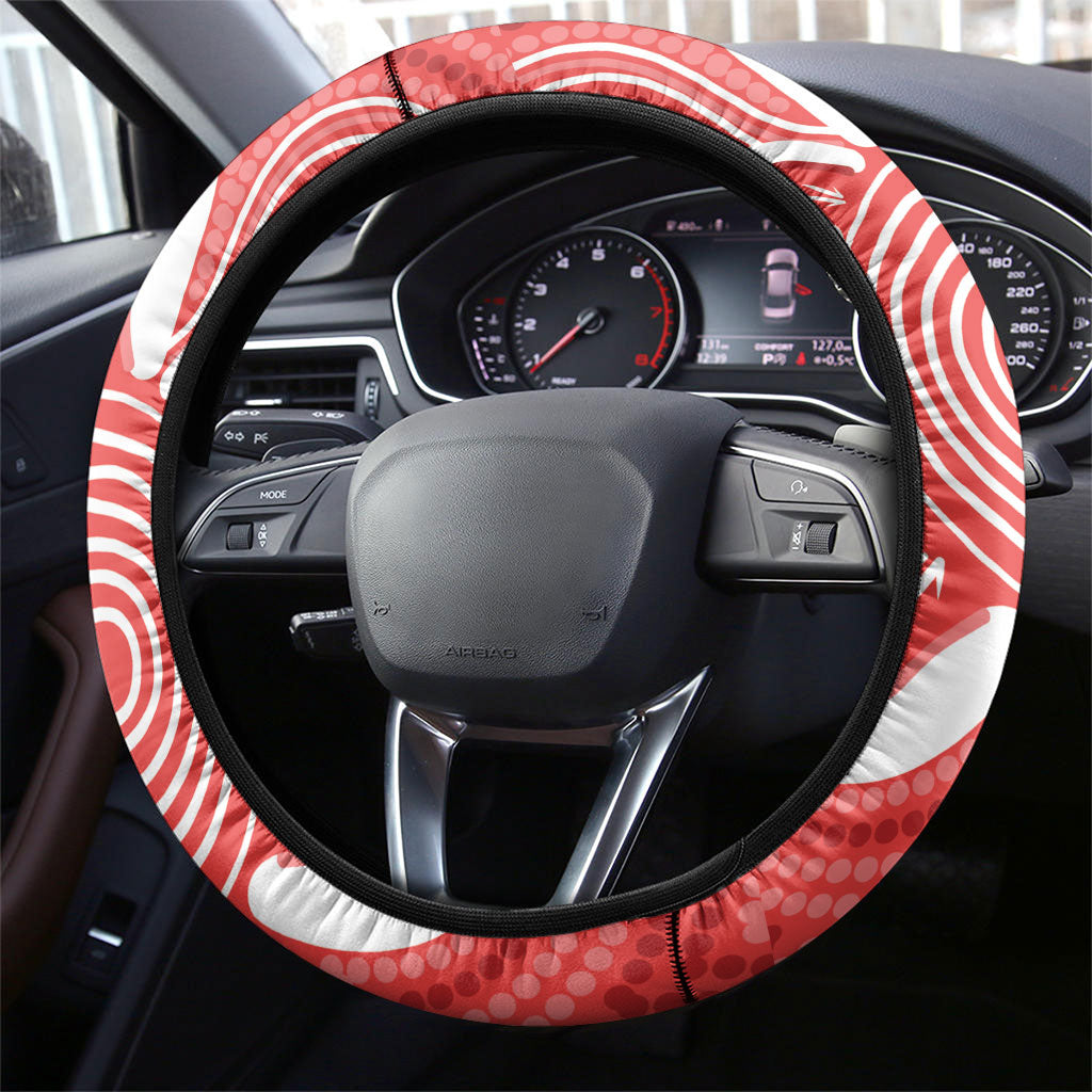 South Australia Oztag Steering Wheel Cover SA Piping Shrike Indigenous Art