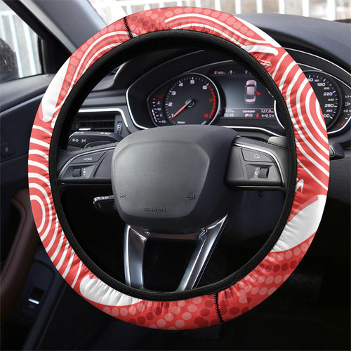 South Australia Oztag Steering Wheel Cover SA Piping Shrike Indigenous Art