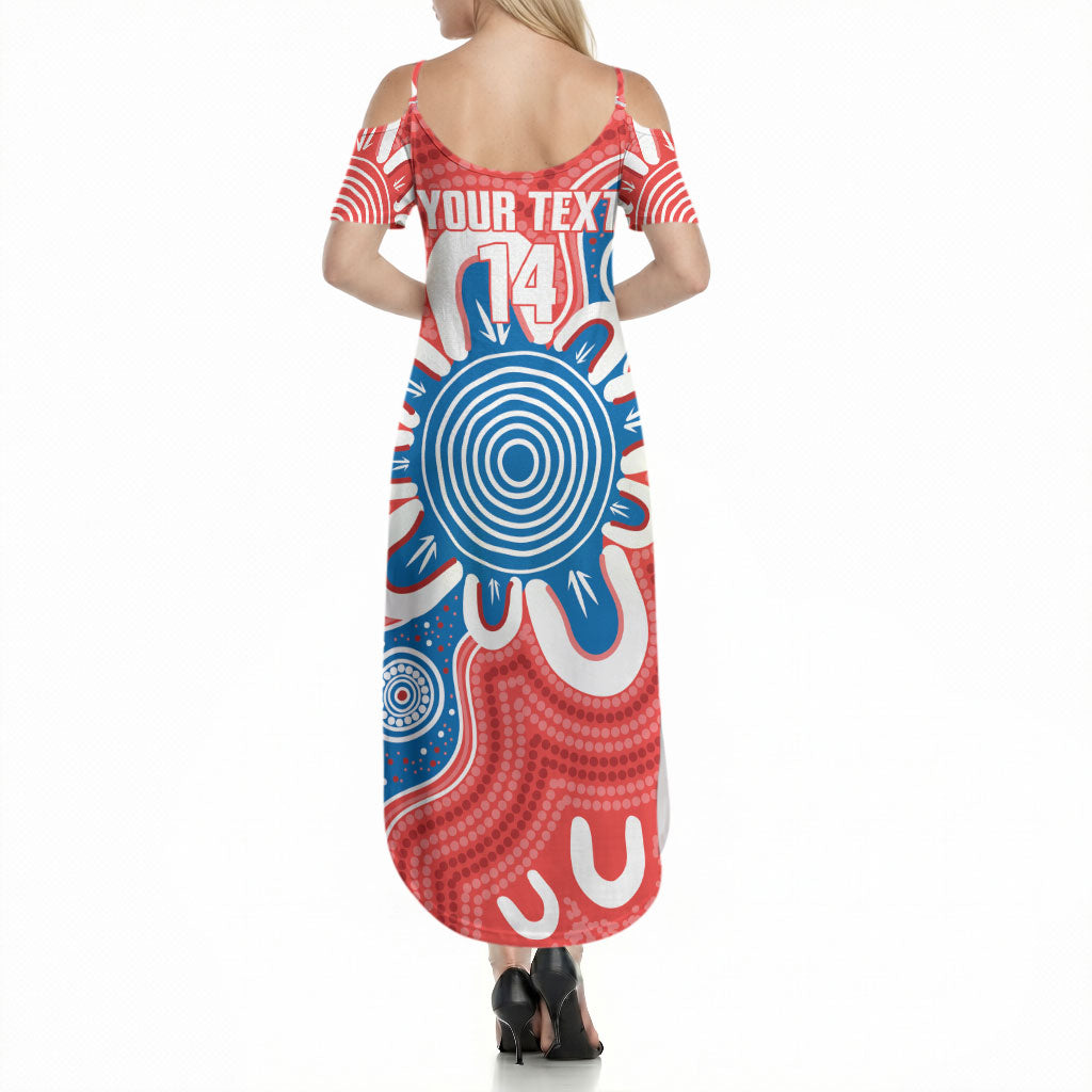 South Australia Oztag Custom Summer Maxi Dress SA Piping Shrike Indigenous Art