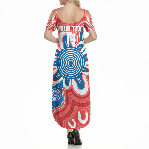 South Australia Oztag Custom Summer Maxi Dress SA Piping Shrike Indigenous Art