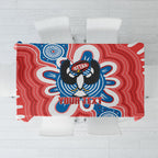 South Australia Oztag Custom Tablecloth SA Piping Shrike Indigenous Art