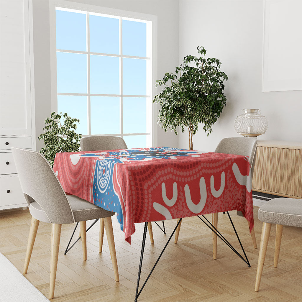 South Australia Oztag Custom Tablecloth SA Piping Shrike Indigenous Art