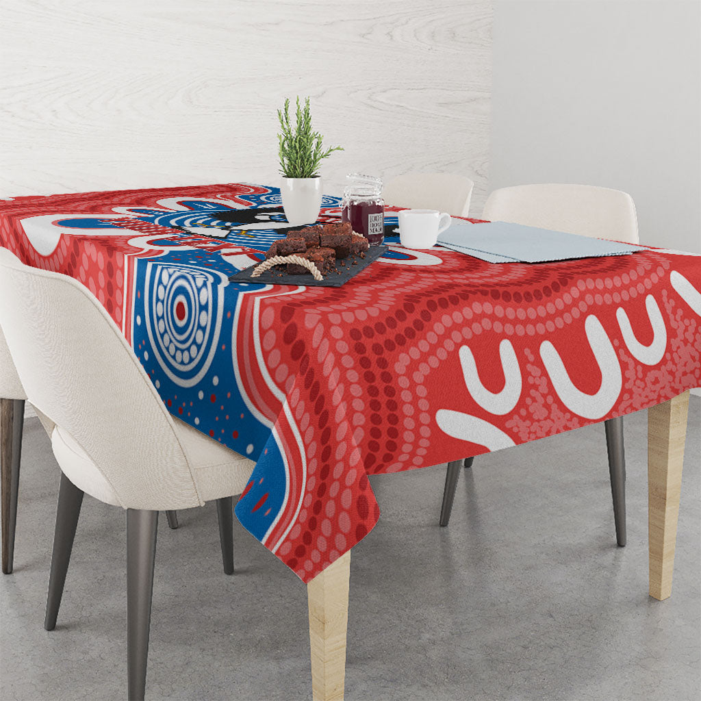 South Australia Oztag Custom Tablecloth SA Piping Shrike Indigenous Art