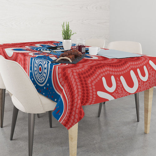 South Australia Oztag Custom Tablecloth SA Piping Shrike Indigenous Art