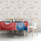 South Australia Oztag Custom Tablecloth SA Piping Shrike Indigenous Art