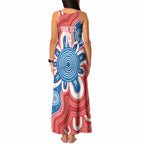South Australia Oztag Custom Tank Maxi Dress SA Piping Shrike Indigenous Art