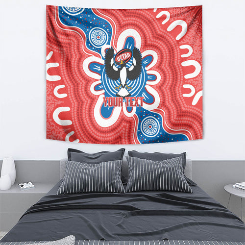 South Australia Oztag Custom Tapestry SA Piping Shrike Indigenous Art
