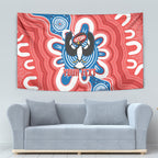 South Australia Oztag Custom Tapestry SA Piping Shrike Indigenous Art
