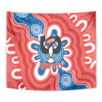 South Australia Oztag Custom Tapestry SA Piping Shrike Indigenous Art