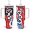 South Australia Oztag Custom Tumbler With Handle SA Piping Shrike Indigenous Art