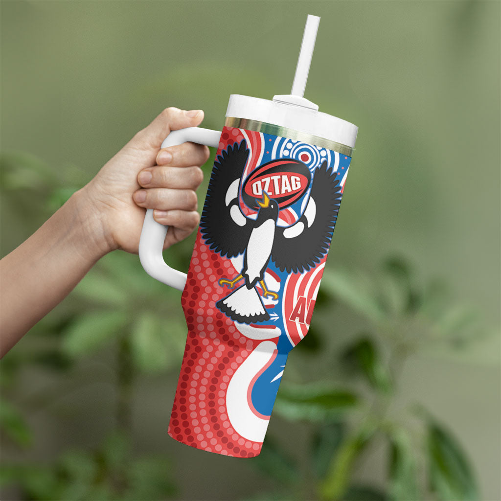 South Australia Oztag Custom Tumbler With Handle SA Piping Shrike Indigenous Art