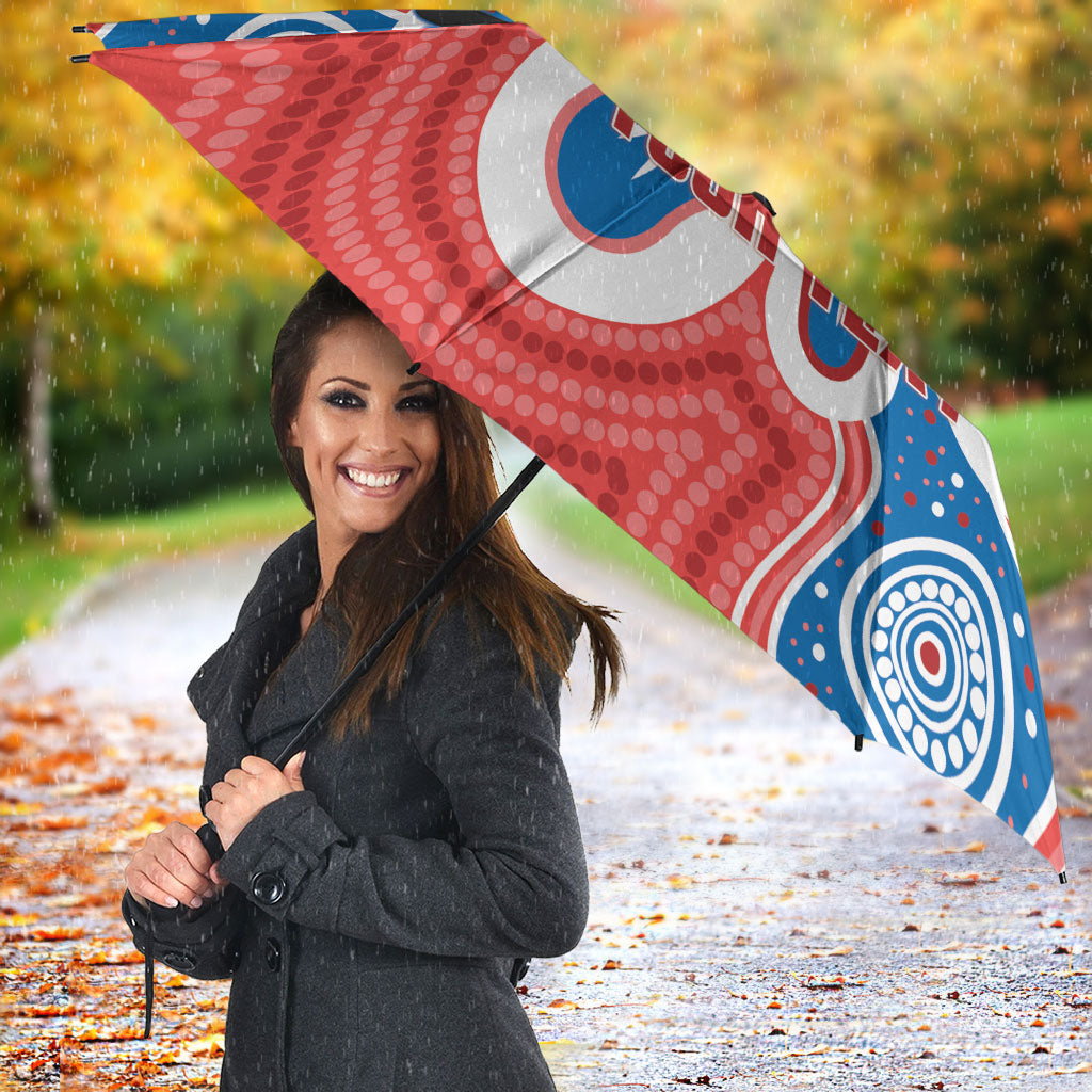 South Australia Oztag Custom Umbrella SA Piping Shrike Indigenous Art