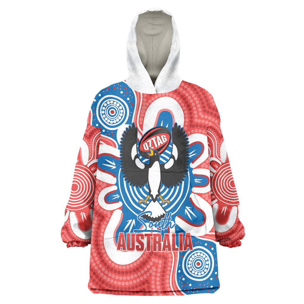 South Australia Oztag Custom Wearable Blanket Hoodie SA Piping Shrike Indigenous Art