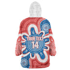 South Australia Oztag Custom Wearable Blanket Hoodie SA Piping Shrike Indigenous Art