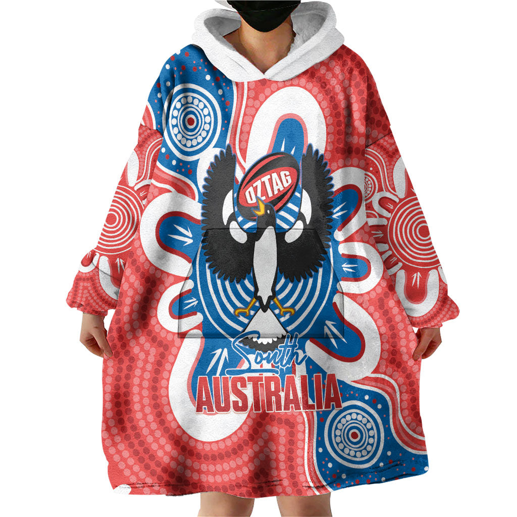 South Australia Oztag Custom Wearable Blanket Hoodie SA Piping Shrike Indigenous Art