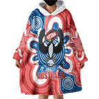 South Australia Oztag Custom Wearable Blanket Hoodie SA Piping Shrike Indigenous Art