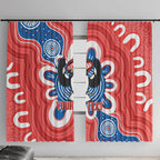 South Australia Oztag Custom Window Curtain SA Piping Shrike Indigenous Art