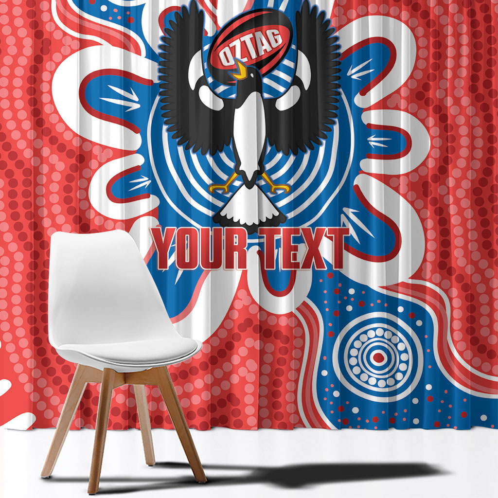 South Australia Oztag Custom Window Curtain SA Piping Shrike Indigenous Art