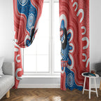 South Australia Oztag Custom Window Curtain SA Piping Shrike Indigenous Art