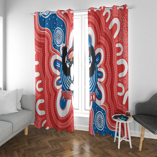South Australia Oztag Custom Window Curtain SA Piping Shrike Indigenous Art