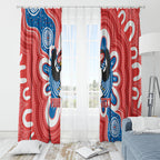 South Australia Oztag Custom Window Curtain SA Piping Shrike Indigenous Art