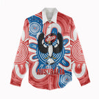South Australia Oztag Custom Women Casual Shirt SA Piping Shrike Indigenous Art