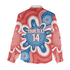 South Australia Oztag Custom Women Casual Shirt SA Piping Shrike Indigenous Art