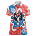 South Australia Oztag Custom Women Polo Shirt SA Piping Shrike Indigenous Art