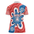 South Australia Oztag Custom Women Polo Shirt SA Piping Shrike Indigenous Art