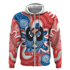 South Australia Oztag Custom Zip Hoodie SA Piping Shrike Indigenous Art