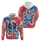 South Australia Oztag Custom Zip Hoodie SA Piping Shrike Indigenous Art