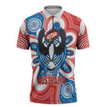 South Australia Oztag Custom Zipper Polo Shirt SA Piping Shrike Indigenous Art