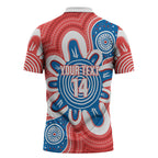 South Australia Oztag Custom Zipper Polo Shirt SA Piping Shrike Indigenous Art