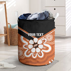 Northern Territory Oztag Custom Laundry Basket Seven-Petaled Rose Emblem Indigenous Art