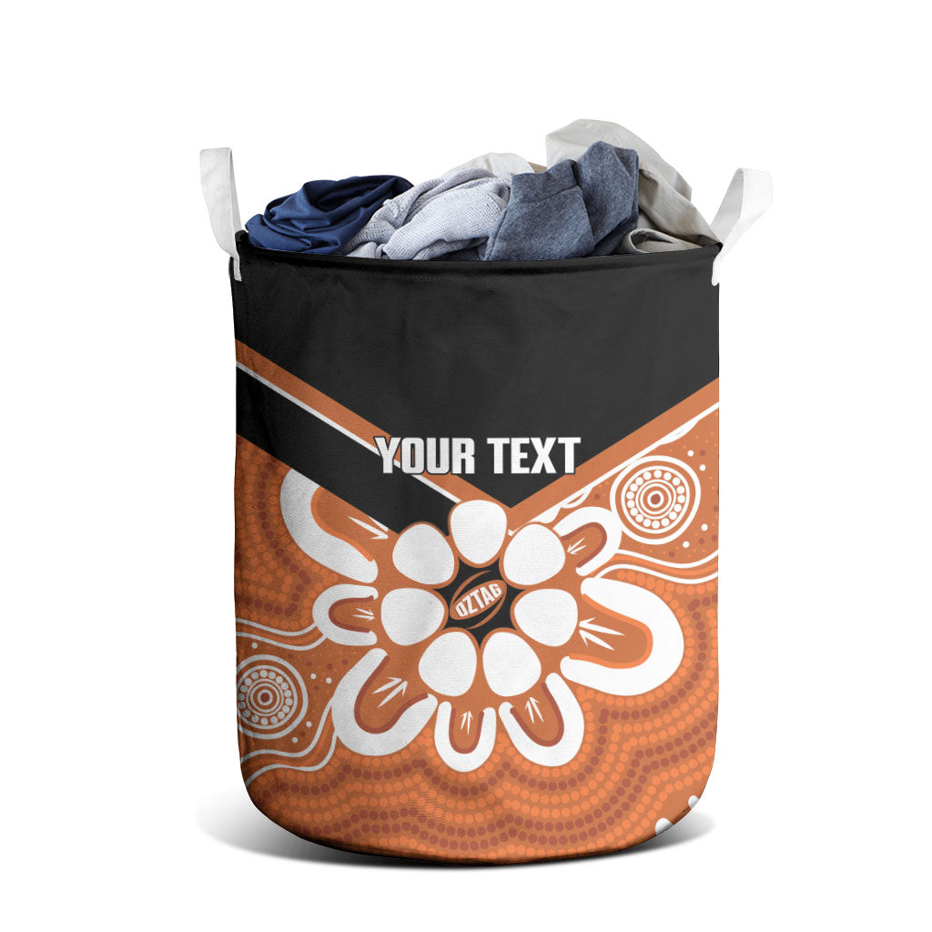 Northern Territory Oztag Custom Laundry Basket Seven-Petaled Rose Emblem Indigenous Art