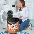 Northern Territory Oztag Custom Laundry Basket Seven-Petaled Rose Emblem Indigenous Art