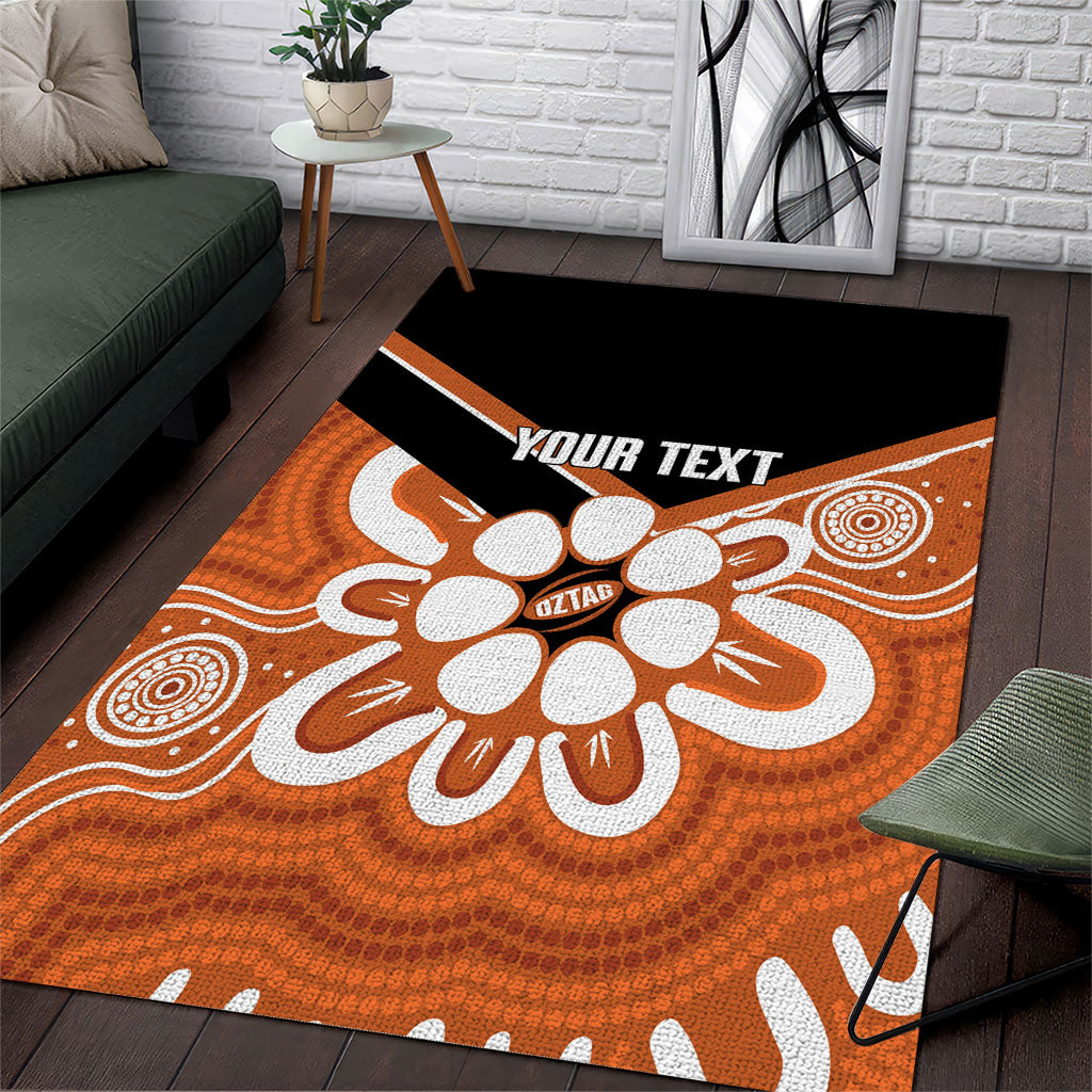 Northern Territory Oztag Custom Area Rug Seven-Petaled Rose Emblem Indigenous Art