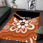 Northern Territory Oztag Custom Area Rug Seven-Petaled Rose Emblem Indigenous Art