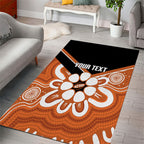 Northern Territory Oztag Custom Area Rug Seven-Petaled Rose Emblem Indigenous Art
