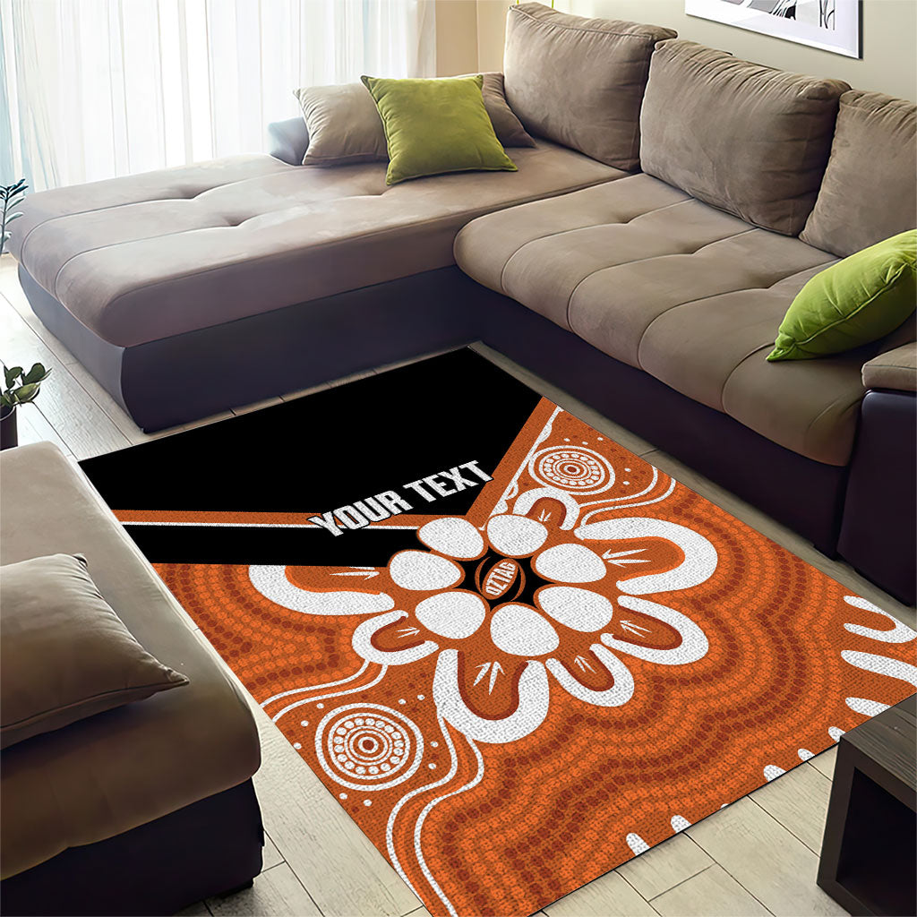 Northern Territory Oztag Custom Area Rug Seven-Petaled Rose Emblem Indigenous Art