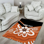 Northern Territory Oztag Custom Area Rug Seven-Petaled Rose Emblem Indigenous Art