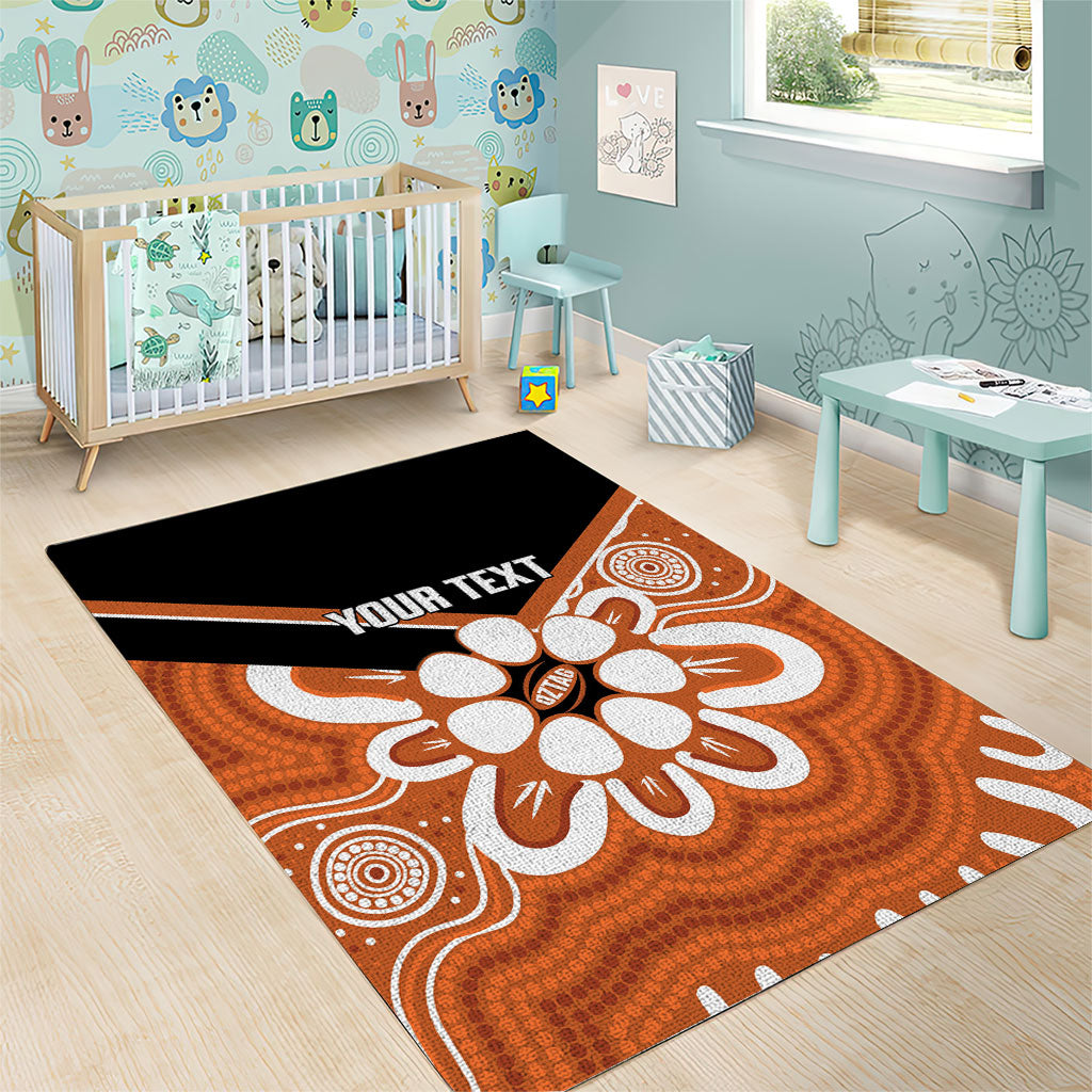 Northern Territory Oztag Custom Area Rug Seven-Petaled Rose Emblem Indigenous Art