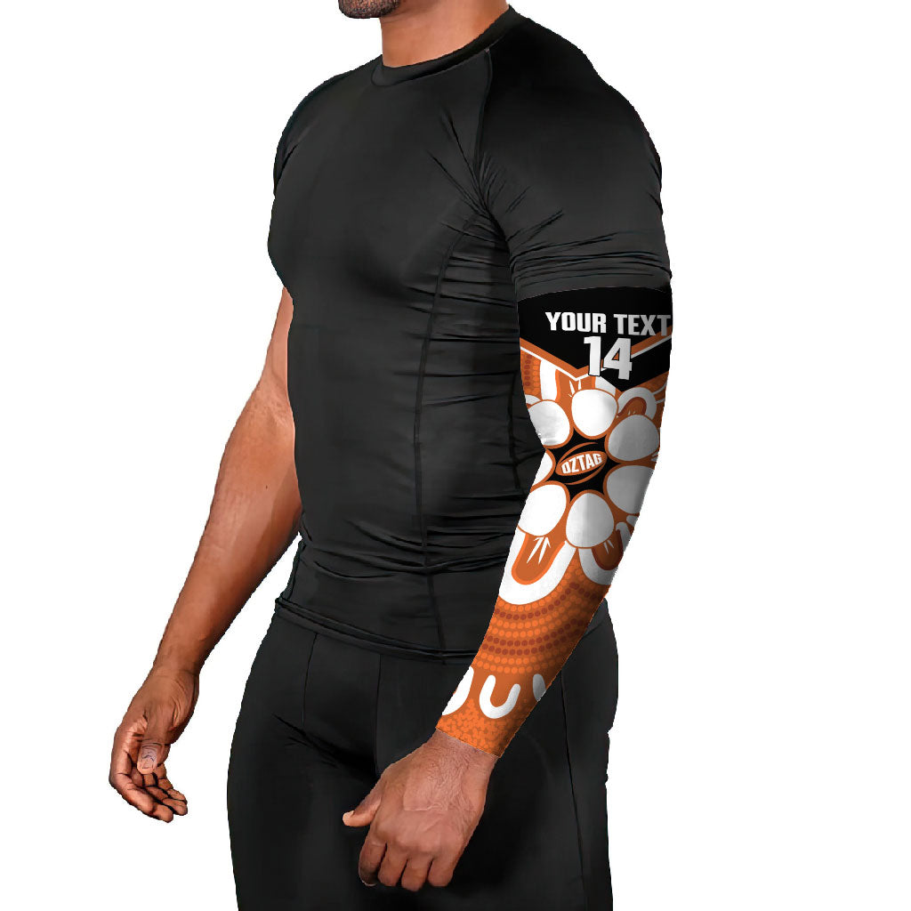 Northern Territory Oztag Custom Arm Sleeves Seven-Petaled Rose Emblem Indigenous Art