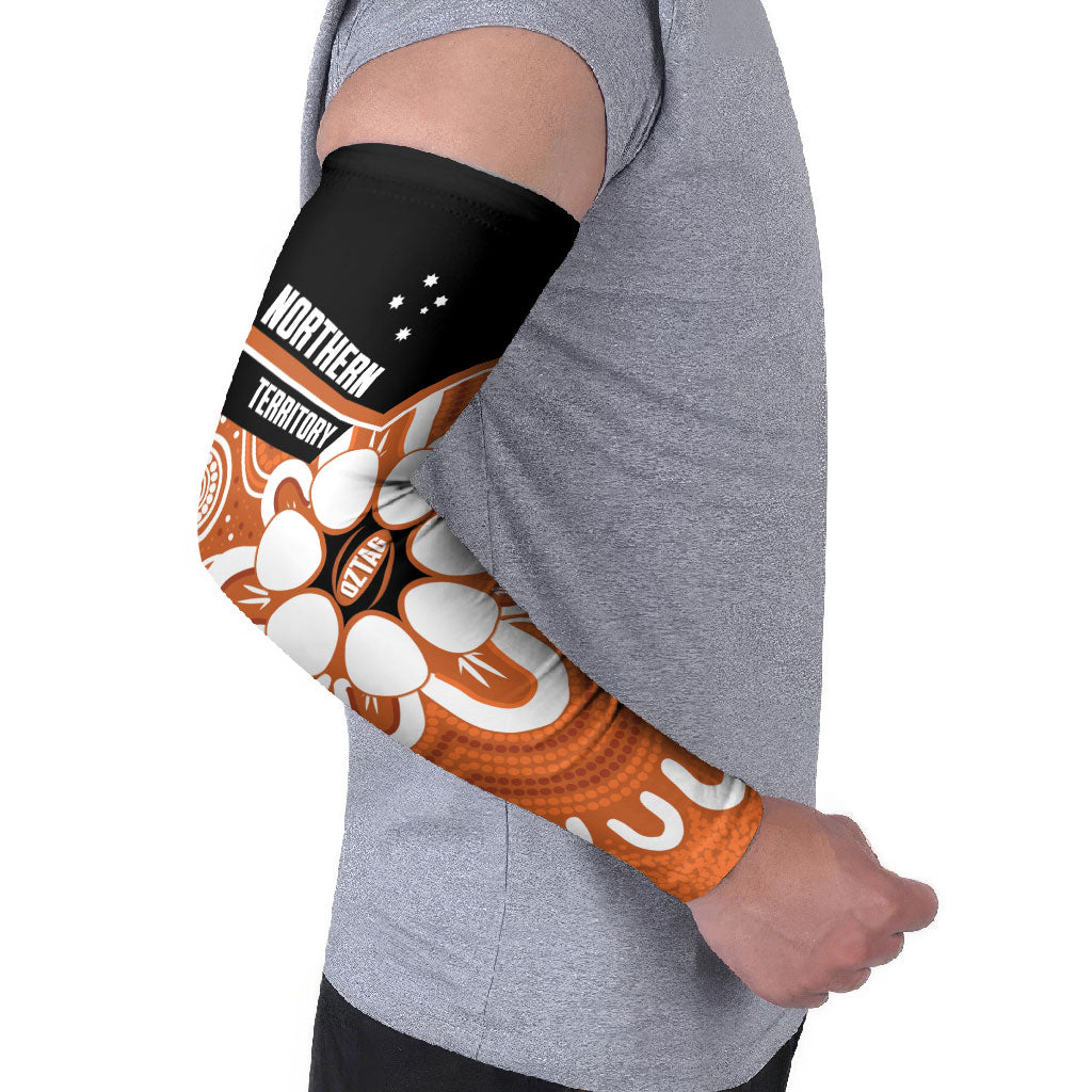 Northern Territory Oztag Custom Arm Sleeves Seven-Petaled Rose Emblem Indigenous Art