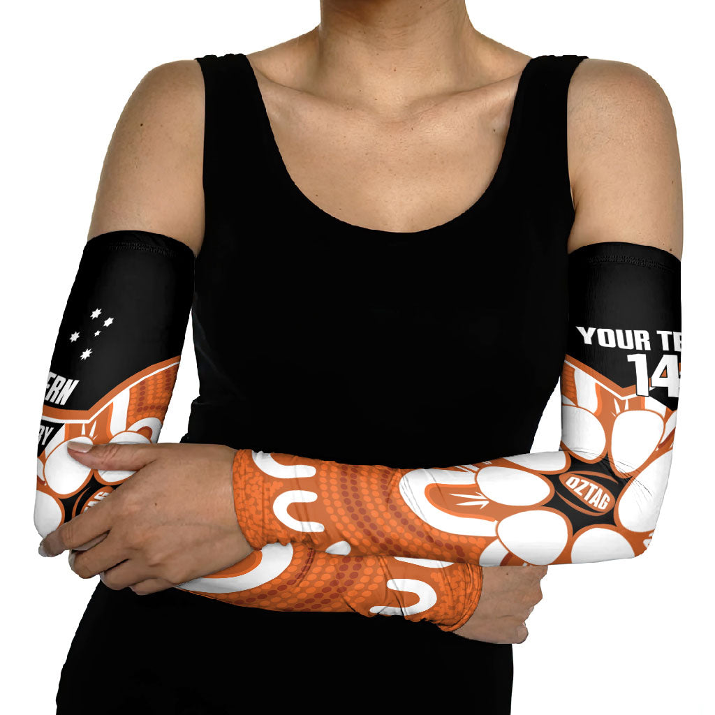 Northern Territory Oztag Custom Arm Sleeves Seven-Petaled Rose Emblem Indigenous Art