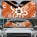 Northern Territory Oztag Custom Auto Sun Shade Seven-Petaled Rose Emblem Indigenous Art