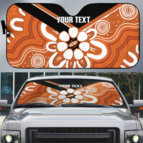 Northern Territory Oztag Custom Auto Sun Shade Seven-Petaled Rose Emblem Indigenous Art