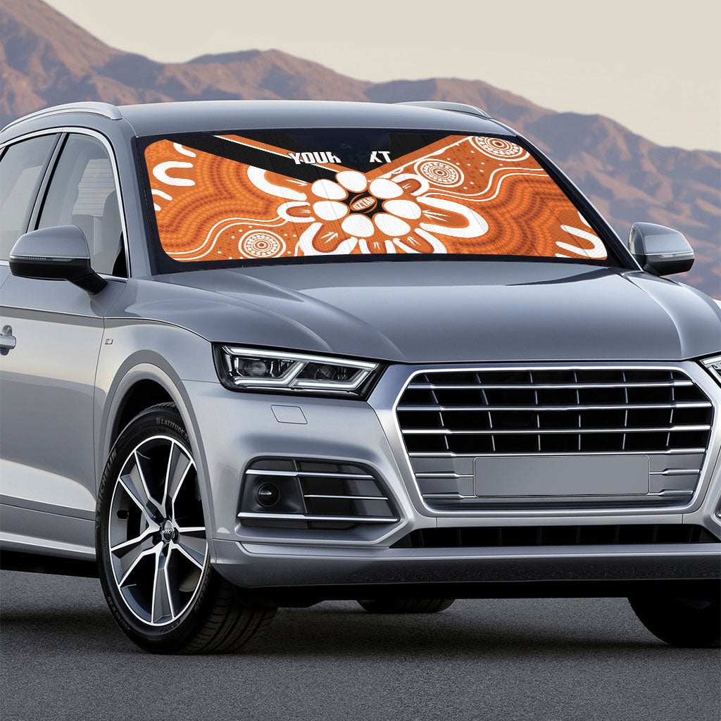 Northern Territory Oztag Custom Auto Sun Shade Seven-Petaled Rose Emblem Indigenous Art