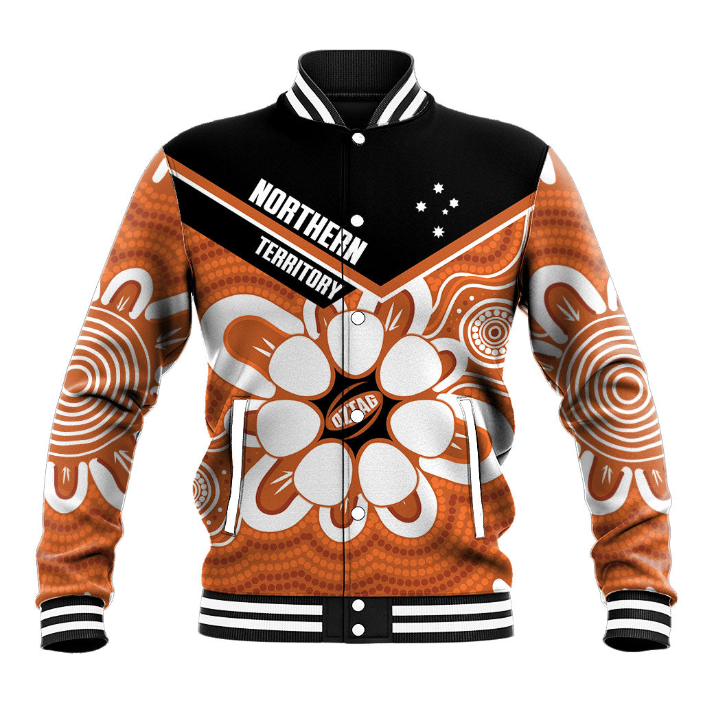 Northern Territory Oztag Custom Baseball Jacket Seven-Petaled Rose Emblem Indigenous Art